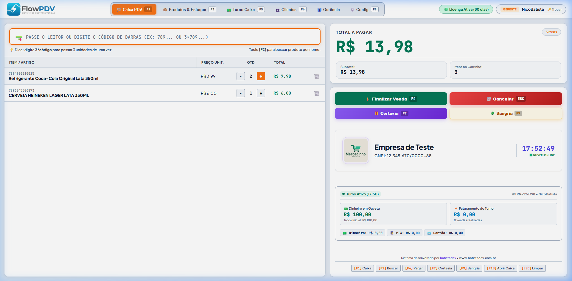 Tela Real do FlowPDV